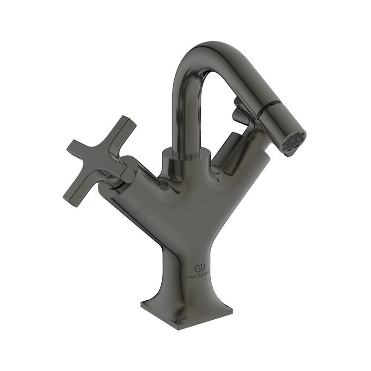 Ideal Standard Bidetmischer mit zwei Hebeln, mit Kreuzgriff, Magnetgrau-Beschichtung JOY NEO BD157A5
