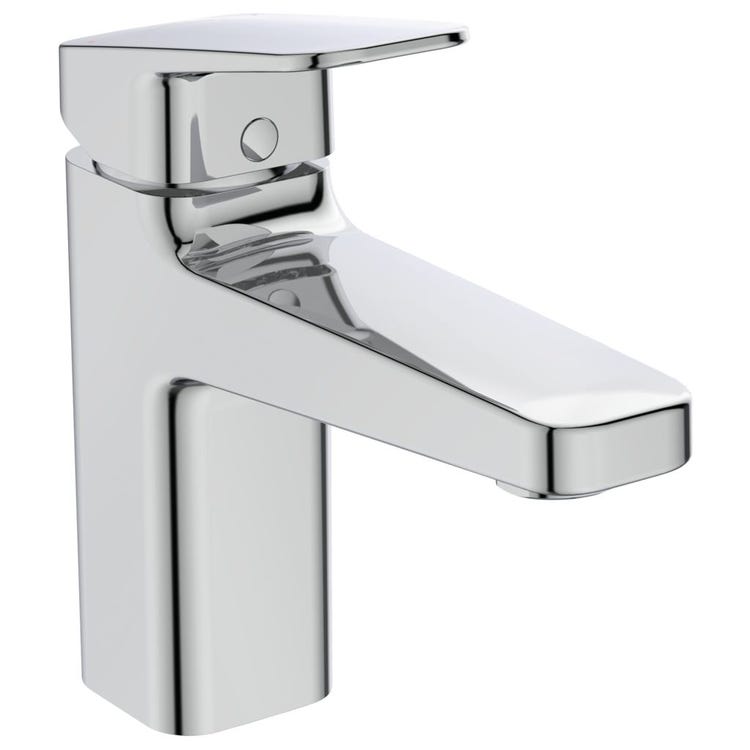 Ideal Standard Einhebelmischer für Waschbecken H. 16 cm, mit Luftsprudler 5 l/min und EasyFix-Befestigungen, mit Ablauf, Chromoberfläche CERAPLAN BD227AA