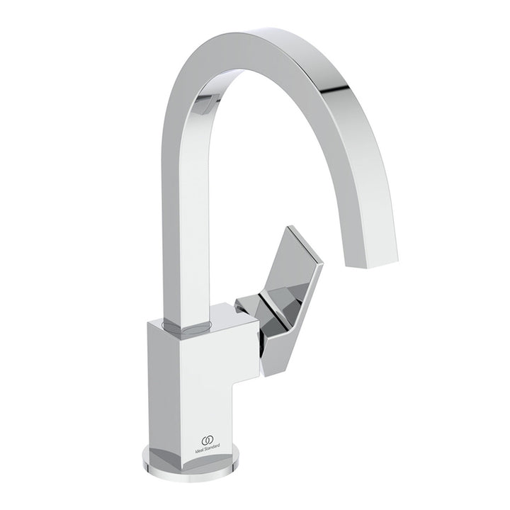 Ideal Standard Einhandmischer H. 31 cm für Waschbecken mit hohem Auslauf, ohne Bedienhebel und 1-1/4 Ablaufventil, Chromoberfläche EXTRA BD505AA