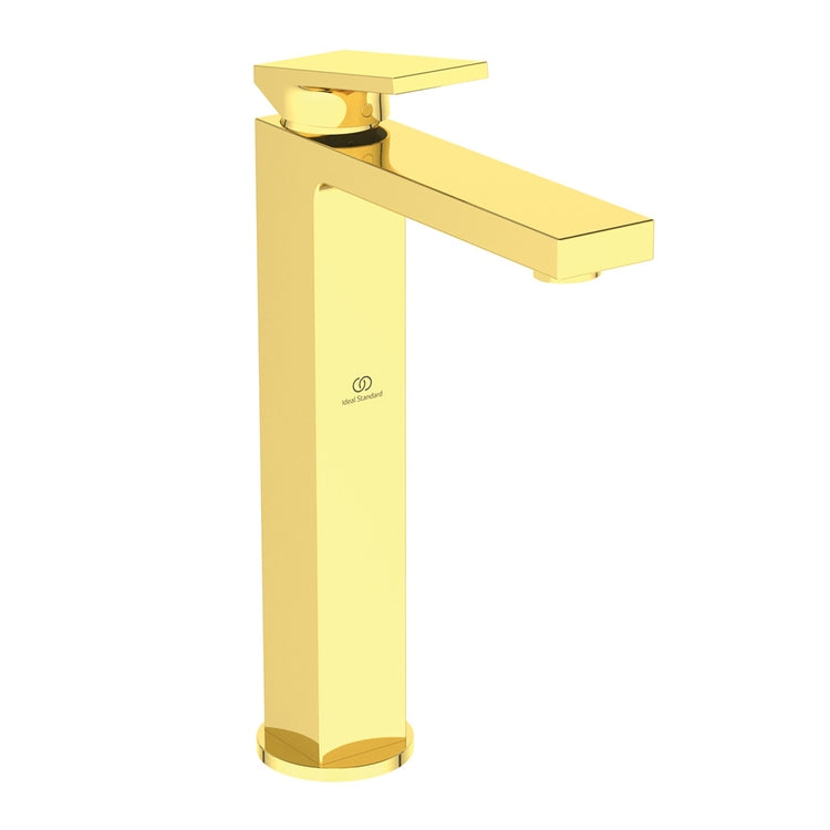 Ideal Standard Einhebelmischer H. 30 cm für Aufsatzwaschbecken, ohne Bedienhebel und Ablaufgarnitur 1-1/4", Oberfläche brushed gold EXTRA BD507A2