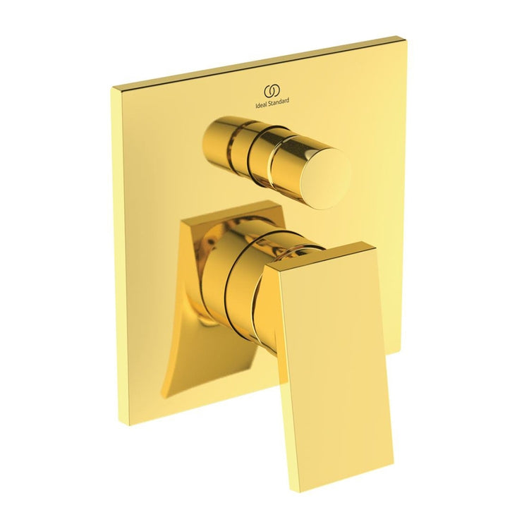 Ideal Standard Einbau-Duschmischer, 2-Wege, mit Umschalter, ohne Einbaukörper, gebürstete Goldoberfläche EXTRA BD516A2