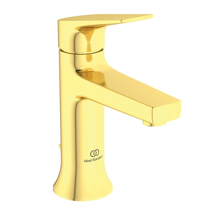 Ideal Standard Einhand-Waschtischmischer H. 17 cm, mit Bedienstange und 1-1/4" Ablaufgarnitur, Oberfläche brushed gold LA DOLCE VITA BD655A2