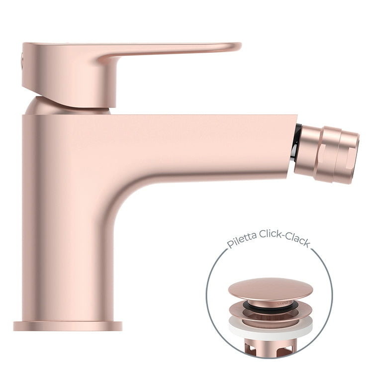 Ideal Standard Einhandmischer T. 18 cm für Bidet, Click-Clack Ablaufventil, Farbe Rosé CERAFINE O BD716RO