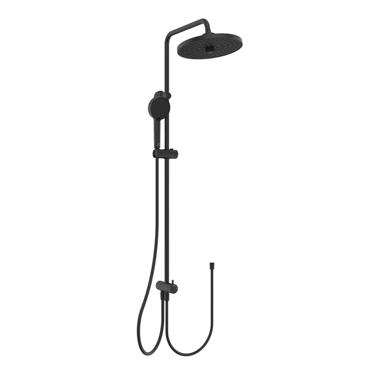 Ideal Standard Duschsäule mit Umschalter, Duschkopf Ø 26 cm, Handbrausehalter, Handbrause Ø 10 cm und Schlauch, Farbe Seidenschwarz, matte Oberfläche CERAFLOW T25+ BD747XG