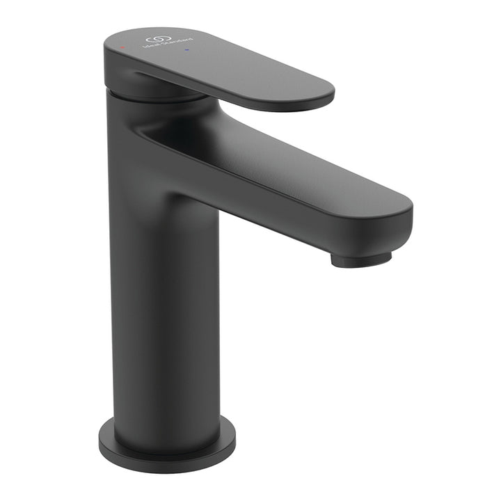 Ideal Standard Einhebelmischer H. 15 cm für Waschbecken, ohne Bedienhebel und Ablaufgarnitur, BlueStart-System, Schwarz matt CERAFINE O BD768XG