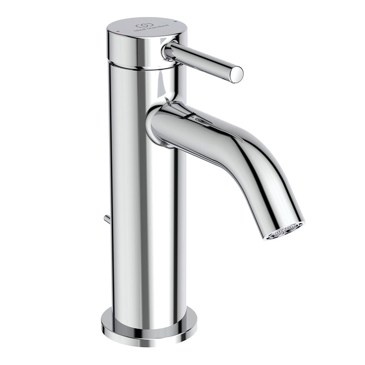 Ideal Standard Einhebelmischer H. 15 cm für Waschbecken, mit Bedienungshebel und Ablaufventil 1-1/4", Chromoberfläche CERALINE BD846AA