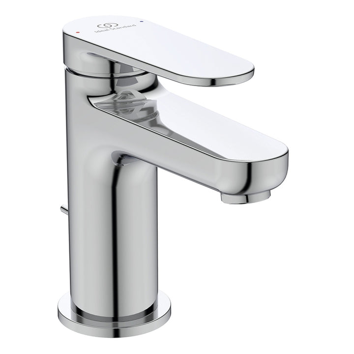 Ideal Standard Einhebelmischer H. 13 cm für Waschbecken, mit Bedienhebel und 1-1/4'' Ablaufgarnitur, Chromoberfläche CERAFINE O BD907AA