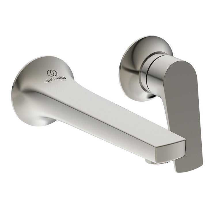 Ideal Standard Einhand-Wandmischer T. 18 cm, für Waschbecken, ohne Unterputzkörper, Silber Storm Oberfläche LA DOLCE VITA BD956GN