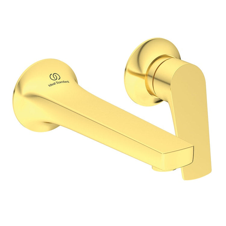 Ideal Standard Einhand-Wandmischer T. 18 cm, für Waschbecken, ohne Einbaukörper, gebürstete Goldoberfläche LA DOLCE VITA BD956A2