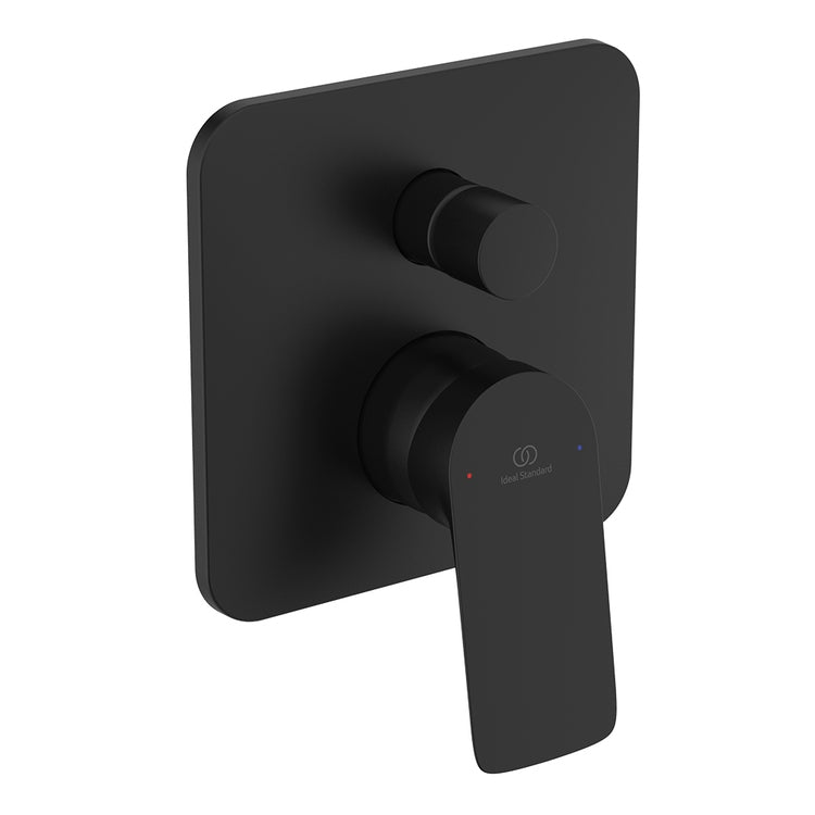 Ideal Standard Mischbatterie für Wanne oder Dusche, Einbau, mit Einbaukörper und Umsteller, Schwarz matt CERALIFE C BE061XG