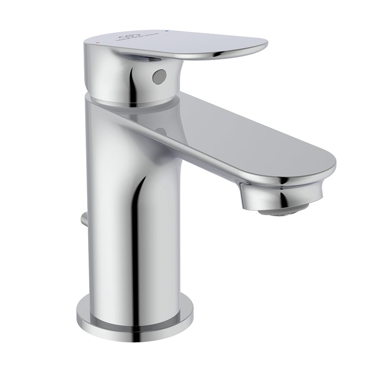 Ideal Standard Einhebelmischer H. 13 cm für Waschbecken, mit Bedienhebel und 1-1/4'' Ablaufgarnitur, Chromoberfläche CERALIFE O BE110AA