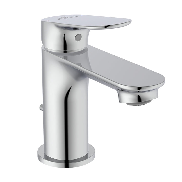 Ideal Standard Einhebelmischer H. 13 cm für Waschbecken, mit Bedienhebel und 1-1/4'' Ablaufgarnitur, Chromoberfläche CERALIFE O BE110AA