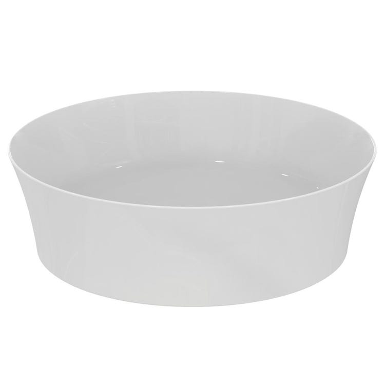 Ideal Standard Aufsatzwaschbecken 40 cm, ohne Überlauf, ohne Abflussstopfen, Weiß, glänzende Oberfläche IPALYSS E139801