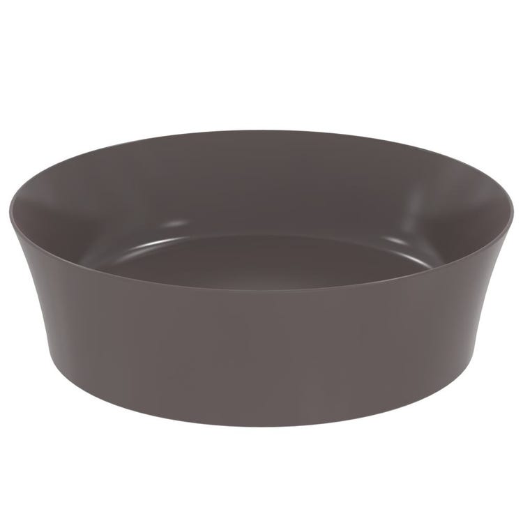 Ideal Standard Aufsatzwaschbecken 40 cm, ohne Überlauf, mit Ablaufgarnitur, Farbe Schiefer matt IPALYSS E1398V5