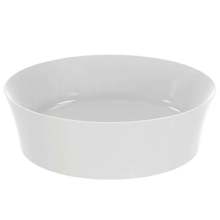 Ideal Standard Aufsatzwaschbecken 40 cm, ohne Überlauf, mit Ablaufgarnitur, Farbe seidenweiß, mattes Finish IPALYSS E1398V1