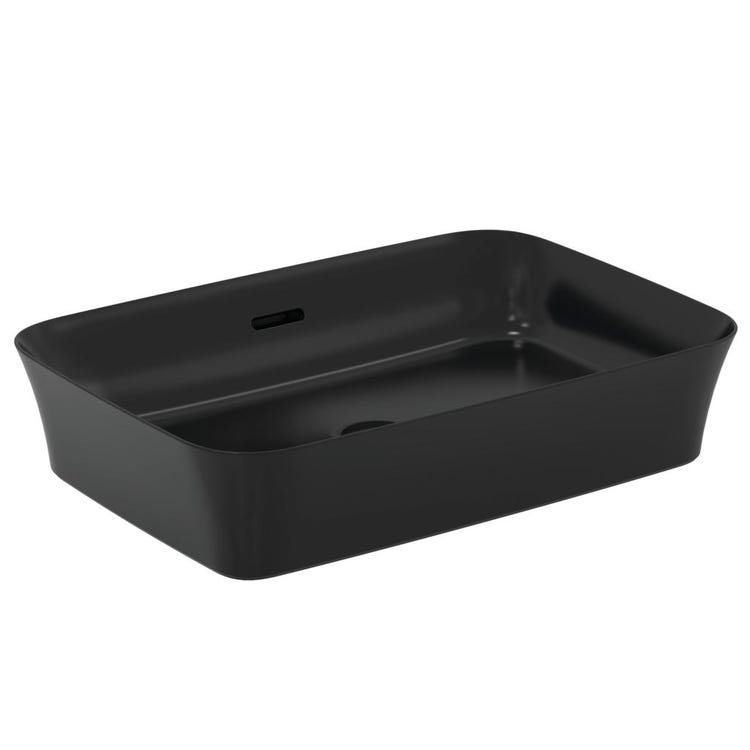 Ideal Standard Aufsatzwaschbecken 55 cm, mit Überlauf, Farbe Schwarz matt IPALYSS E2078V3