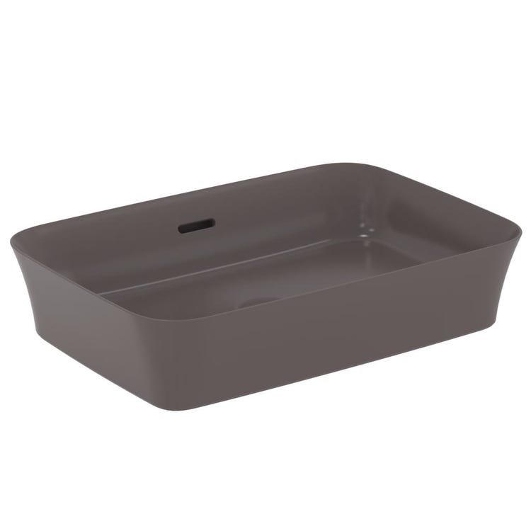 Ideal Standard Aufsatzwaschbecken 55 cm, mit Überlauf, Farbe Schiefer, matte Oberfläche IPALYSS E2078V5