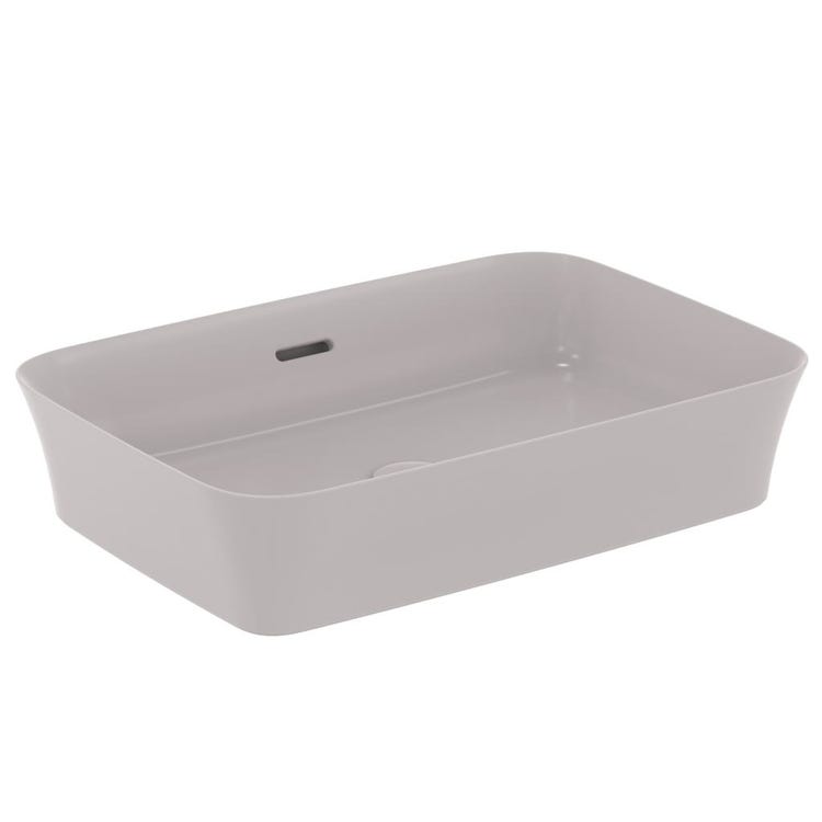 Ideal Standard Aufsatzwaschbecken 55 cm, mit Überlauf, Farbe Zementgrau, mattes Finish IPALYSS E2078V9
