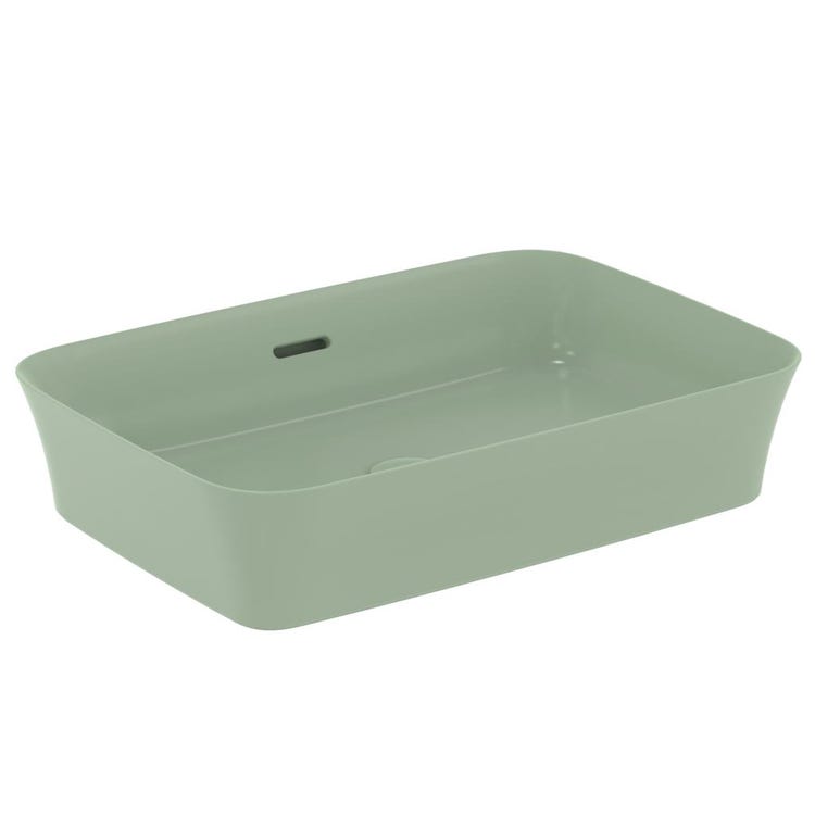 Ideal Standard Aufsatzwaschbecken 55 cm, mit Überlauf, Farbe Salbei, matte Oberfläche IPALYSS E2078X9