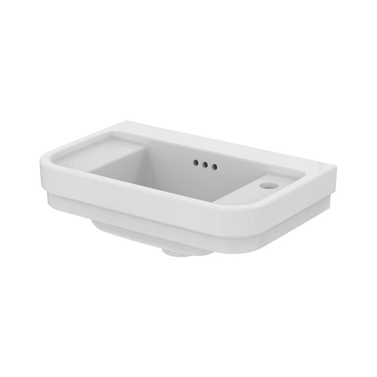 Ideal Standard Waschbecken L. 50 cm, mit Wasserhahnloch rechts, mit Überlauf, Weiß glänzende Ausführung CALLA E223401