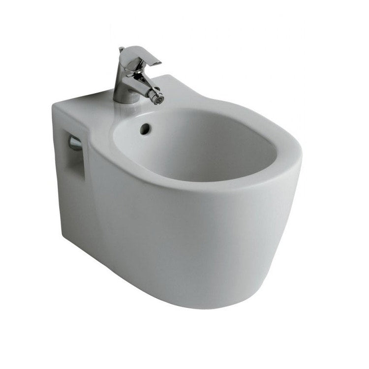 Ideal Standard Connect Hängendes Bidet mit Einlocharmatur und Wasserabgabe aus dem Wasserhahn, weiß E799701