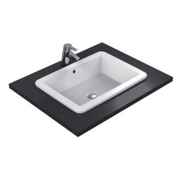 Ideal Standard Aufsatzwaschbecken L. 60 T. 44 cm, ohne Armaturenloch, mit Überlauf, Weiß STARADA K078001