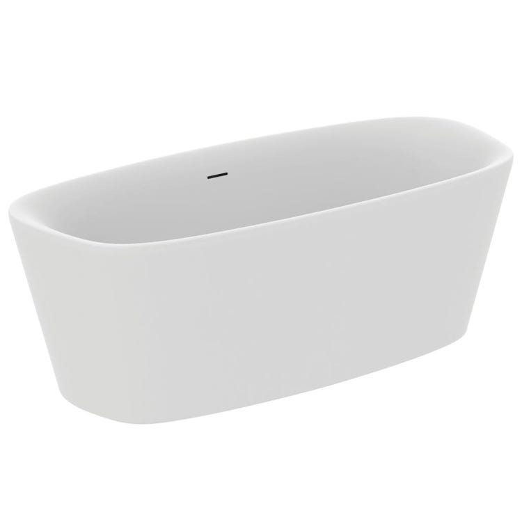 Ideal Standard Badewanne 170 cm freistehend mit Abfluss- und Rahmenkolonne, Farbe Seidenweiß, mattes Finish DEA K8720V1