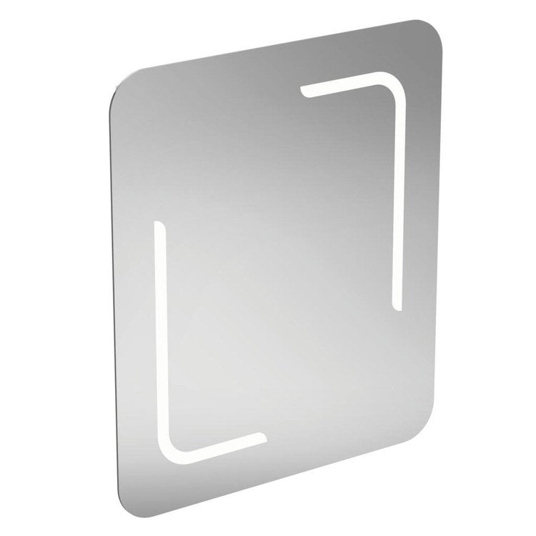 Ideal Standard Spiegel L. 60 H. 70 T. 2,6 cm, mit abgerundeten Kanten und integriertem LED-Licht, Spiegeloberfläche T3350BH
