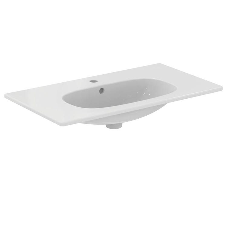 Ideal Standard Waschbeckenoberteil L. 80 cm Einloch, mit Überlauf, Weiß TESI T350901