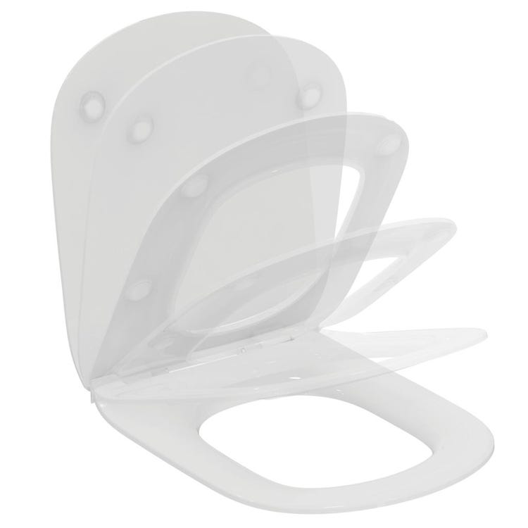 Ideal Standard Slim-Sitz mit langsamer Schließung für Tesi Rml+ WC, Weiß, matte Oberfläche T5522V1