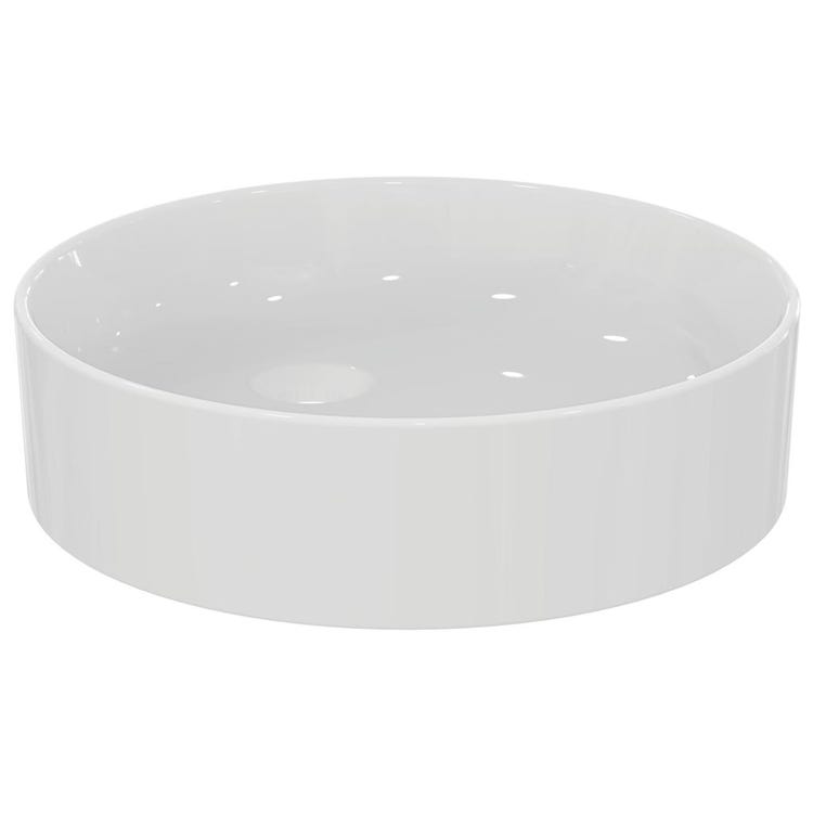 Ideal Standard Runder Aufsatzwaschbecken Ø 45 cm, ohne Überlauf, Weiß, glänzende Oberfläche CONCA T369601