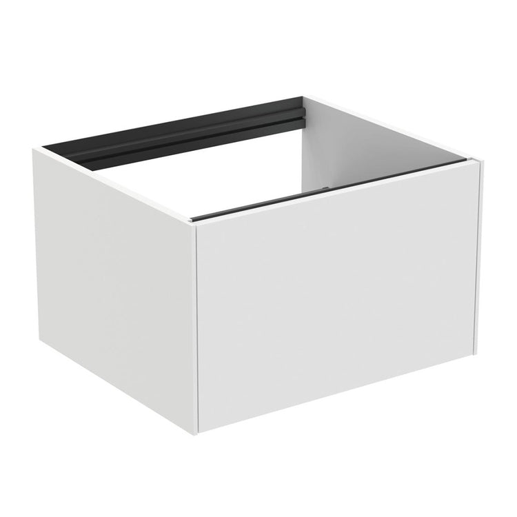 Ideal Standard Hängender Unterschrank L. 60 H. 36 T. 50,5 cm, mit 1 Außenschublade, innen Farbe Anthrazit, außen, Weiß, matte Oberfläche CONCA T3982Y1