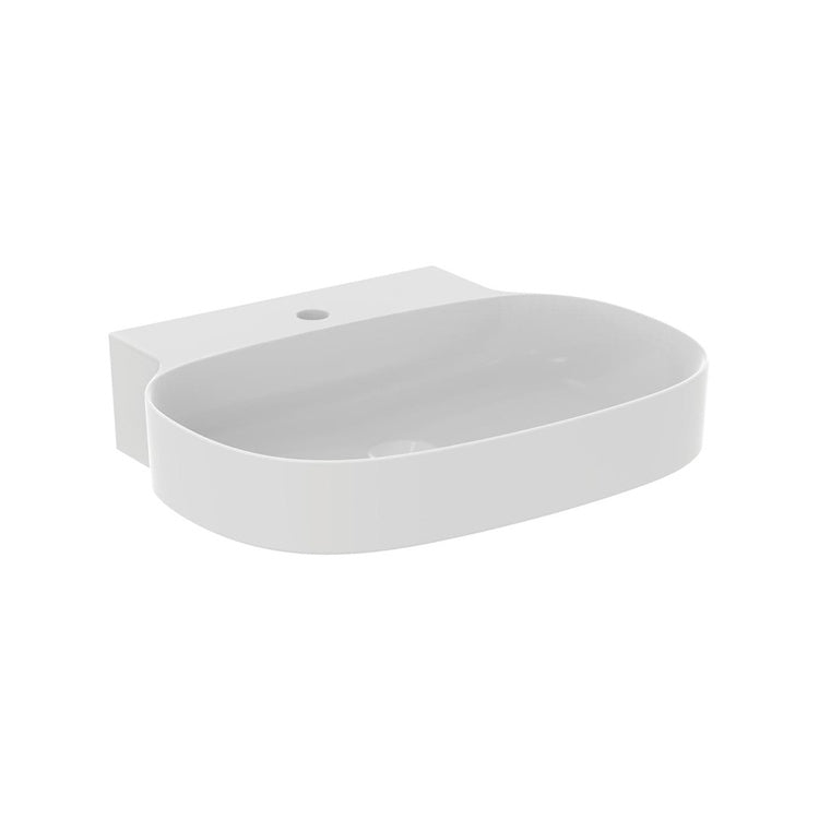 Ideal Standard Aufsatz- oder Wandwaschbecken L. 60 cm, ultraschlank, einlochbohrung, ohne Überlauf, seidenweiß, matte Oberfläche LINDA-X T4393V1