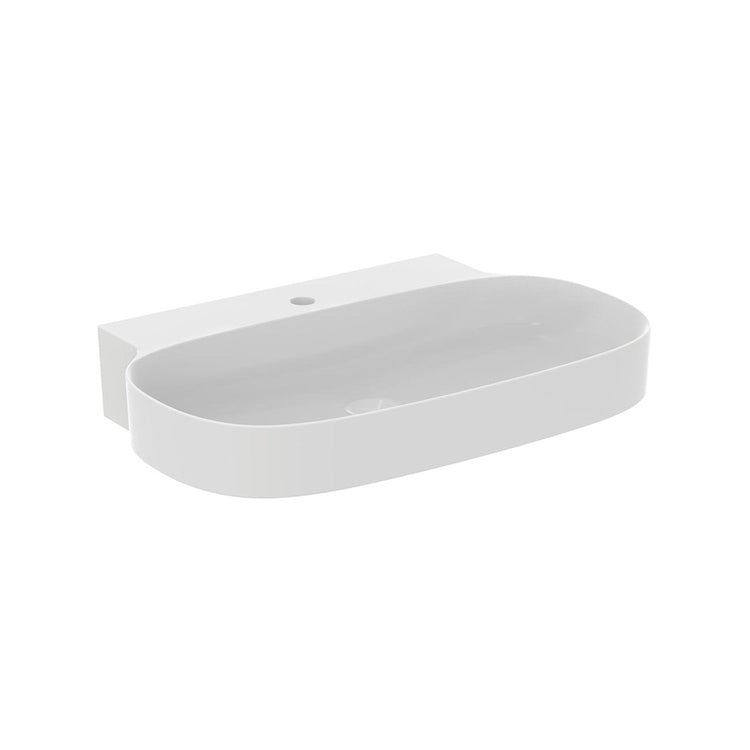Ideal Standard Aufsatz- oder Wandwaschbecken L. 75 cm, ultradünn, ohne Überlaufloch, Farbton Seidenweiß matt LINDA-X T4396V1