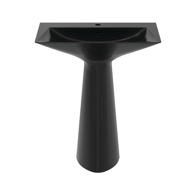 Ideal Standard Freistehendes Waschbecken, einloch, mit Überlauf, Farbe Schwarz, glänzende Oberfläche TIPO-Z T4425V2
