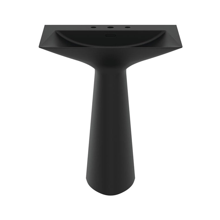 Ideal Standard Freistehendes Waschbecken, mit 3 Löchern für Armaturen, mit Überlauf, Farbe seidenes Schwarz, matte Oberfläche TIPO-Z T4426V3