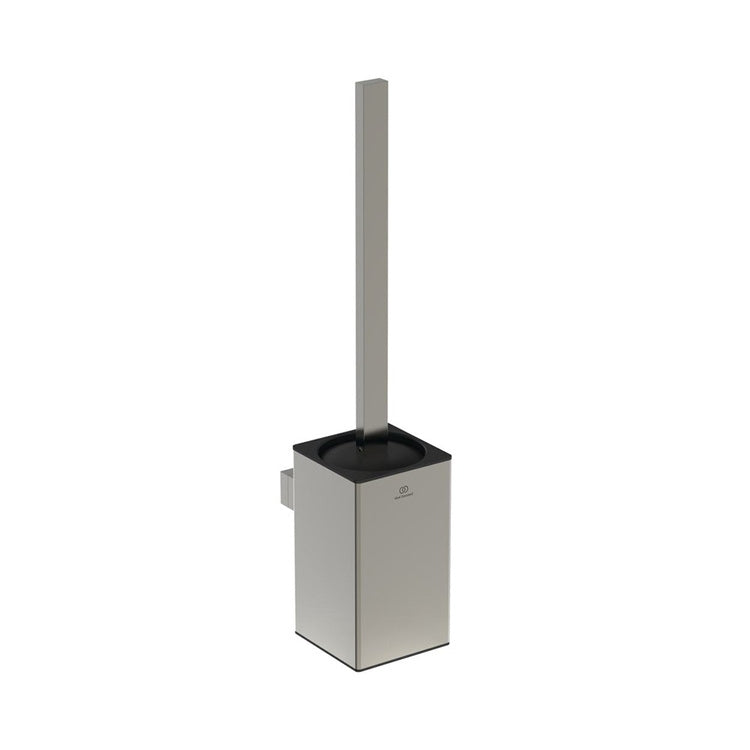 Ideal Standard Eckiger Bürstenhalter, wandmontiert, Silber Storm Oberfläche CONCA T4494GN