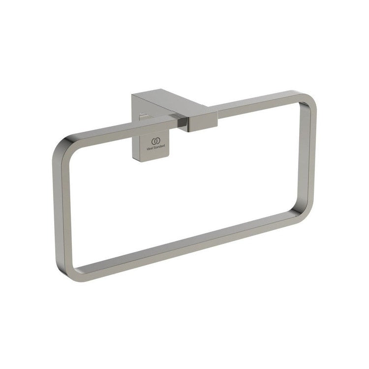 Ideal Standard Handtuchhalter in Ringform, quadratisch, Silber Storm Oberfläche CONCA T4502GN