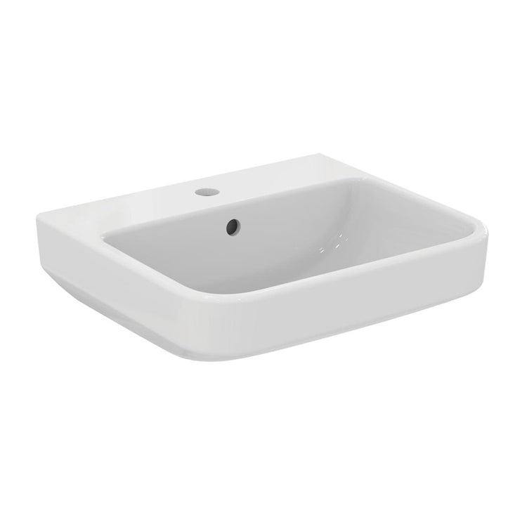Ideal Standard Waschtischoberteil L. 50 cm, einlochbohrung, mit Überlauf, Weiß, glänzende Ausführung I.LIFE B T460901