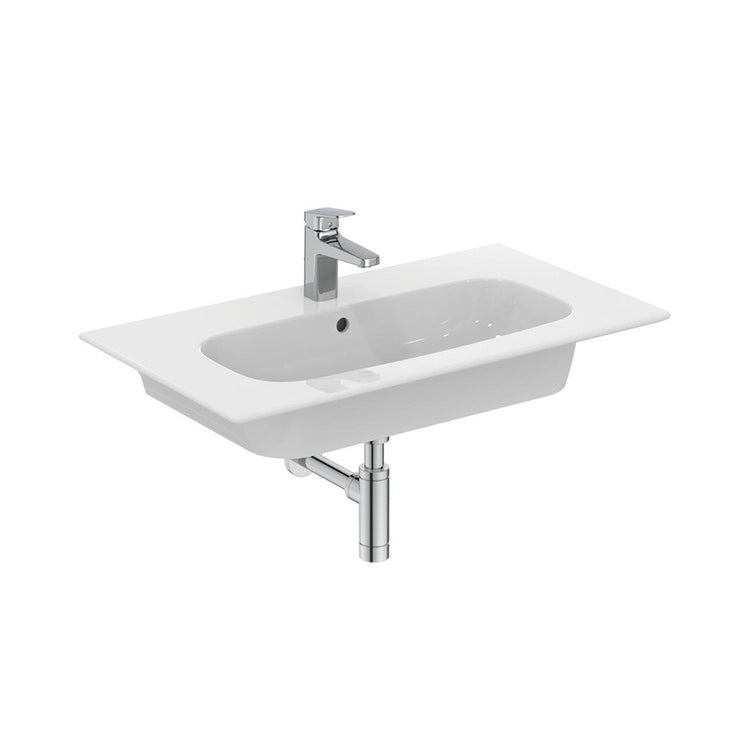 Ideal Standard I.Life Ein Aufsatzwaschbecken L. 84 cm, Einloch, mit Überlauf, Weiß, glänzende Oberfläche T462001