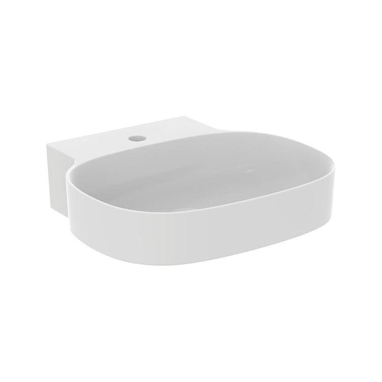 Ideal Standard Aufsatzwaschbecken L. 50 cm, ultraschlank, einloch, ohne Überlauf, seidweiß, matte Oberfläche LINDA-X T4985V1