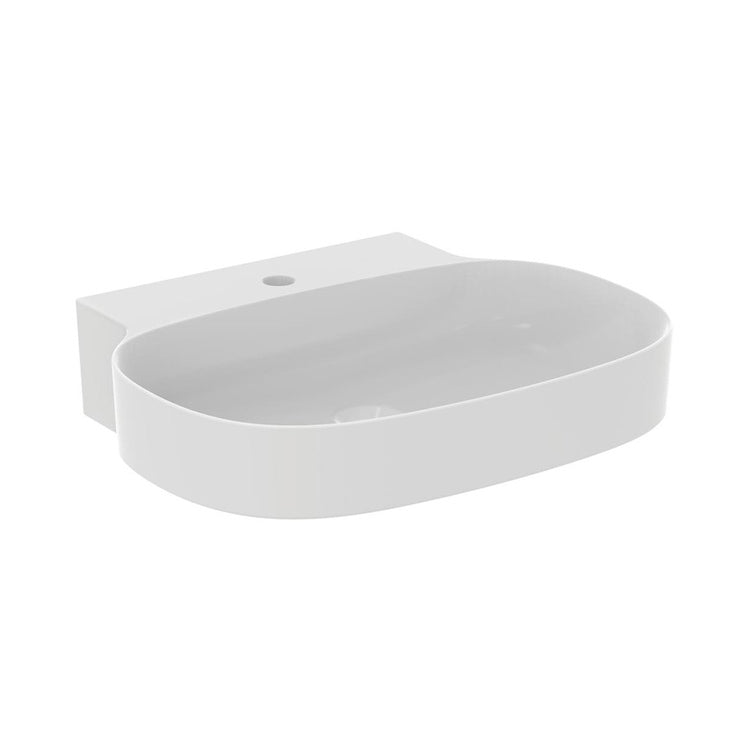 Ideal Standard Aufsatz- oder Wandwaschbecken L. 60 cm, ultraschlank, einloch, ohne Überlauf, Farbe Seidenweiß, matte Oberfläche LINDA-X T4988V1