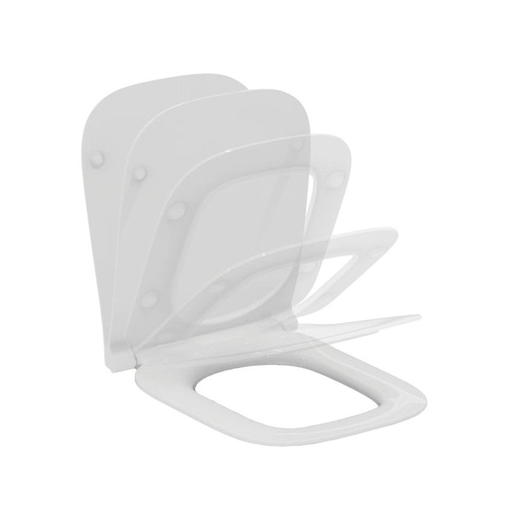 Ideal Standard Sitzschale slim, mit sanft schließendem Deckel, Weiß, glänzende Oberfläche I.LIFE B T500301