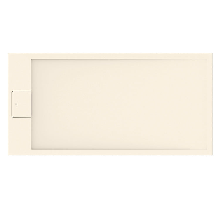 Ideal Standard Rechteckige Duschwanne L. 120 T. 80 cm, rutschfest und mit verborgenem Ablauf an der kurzen Seite, aus IdealSolid+, Steineffekt, Farbe Sand, matte Oberfläche ULTRA FLAT S I.LIFE T5220FT