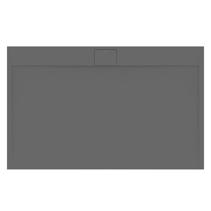 Ideal Standard Rechteckige Duschwanne L. 140 B.90 cm, rutschfest und mit verdecktem Ablauf an der langen Seite, aus IdealSolid+, Steineffekt, Farbe Zementgrau, matte Oberfläche ULTRA FLAT S I.LIFE T5222FS
