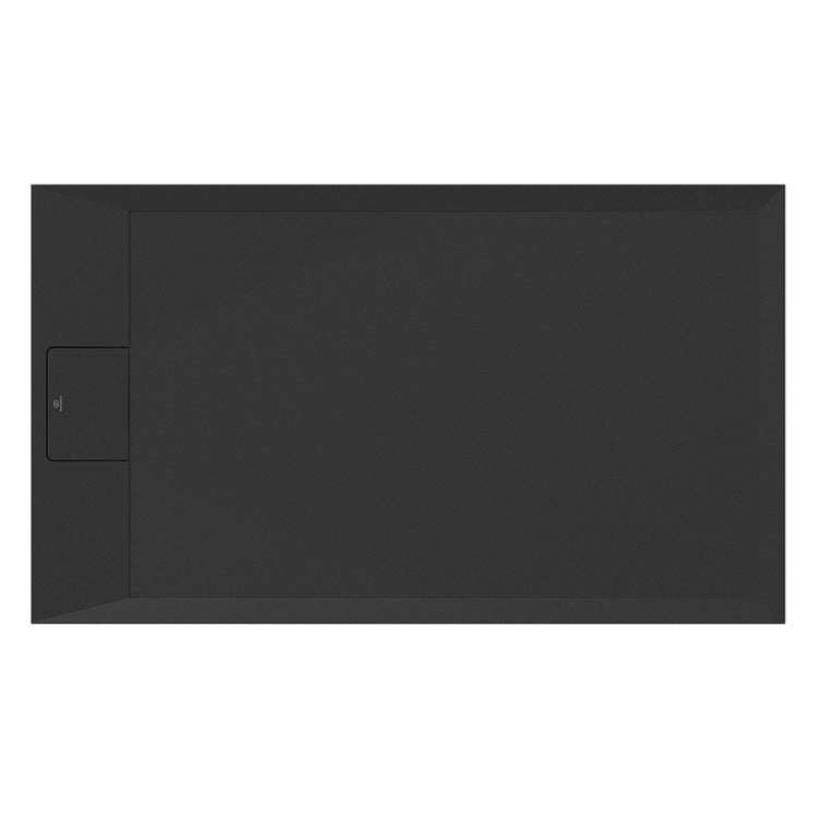Ideal Standard Rechteckige Duschwanne L. 120 T. 70 cm, rutschfest und mit verborgenem Ablauf an der kurzen Seite, aus IdealSolid+, Stein-Effekt, Schwarz matt ULTRA FLAT S I.LIFE T5233FV