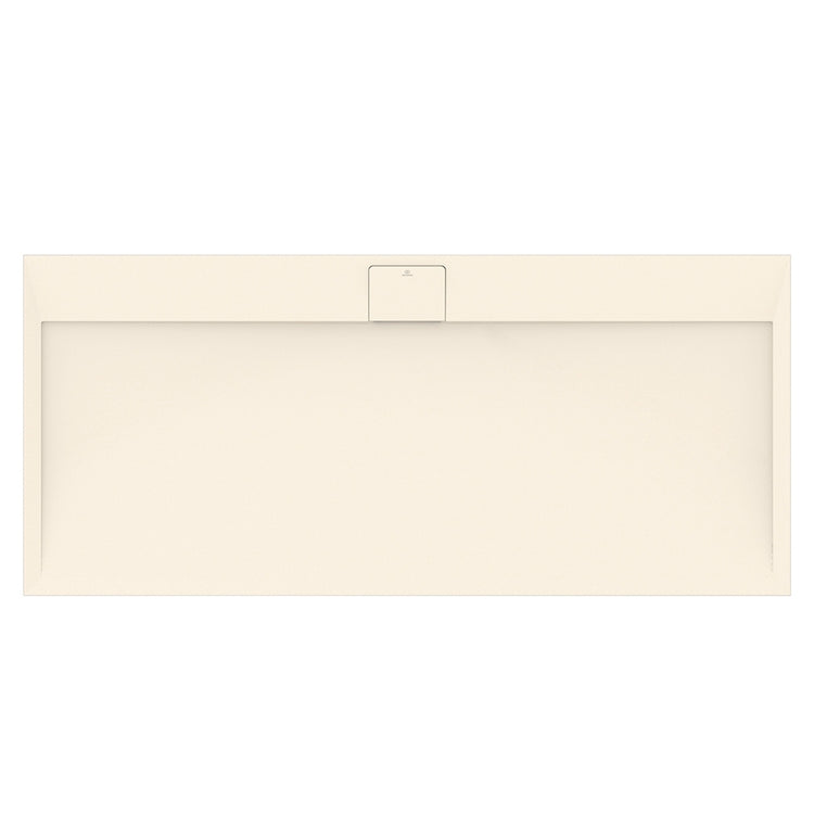 Ideal Standard Rechteckige Duschwanne L. 180 B.80 cm, rutschfest und mit verborgenem Ablauf an der langen Seite, aus IdealSolid+, Steineffekt, Farbe Sand, matte Oberfläche ULTRA FLAT S I.LIFE T5236FT