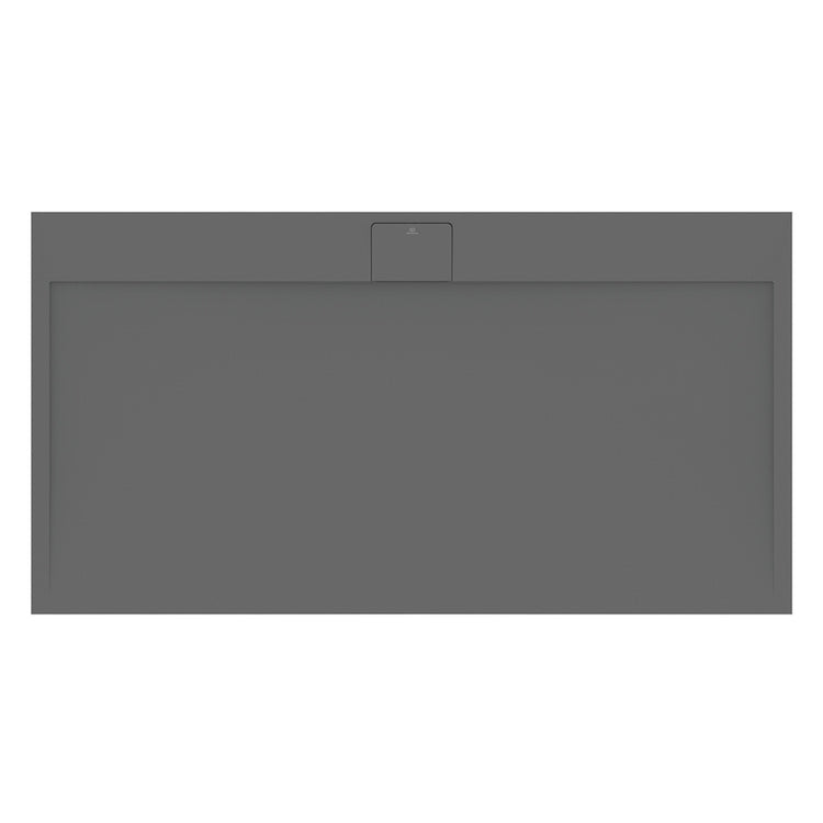 Ideal Standard Rechteckige Duschwanne L. 170 B.90 cm, rutschfest und mit verdecktem Ablauf an der langen Seite, aus IdealSolid+, Steineffekt, Farbe Zementgrau, matte Oberfläche ULTRA FLAT S I.LIFE T5239FS