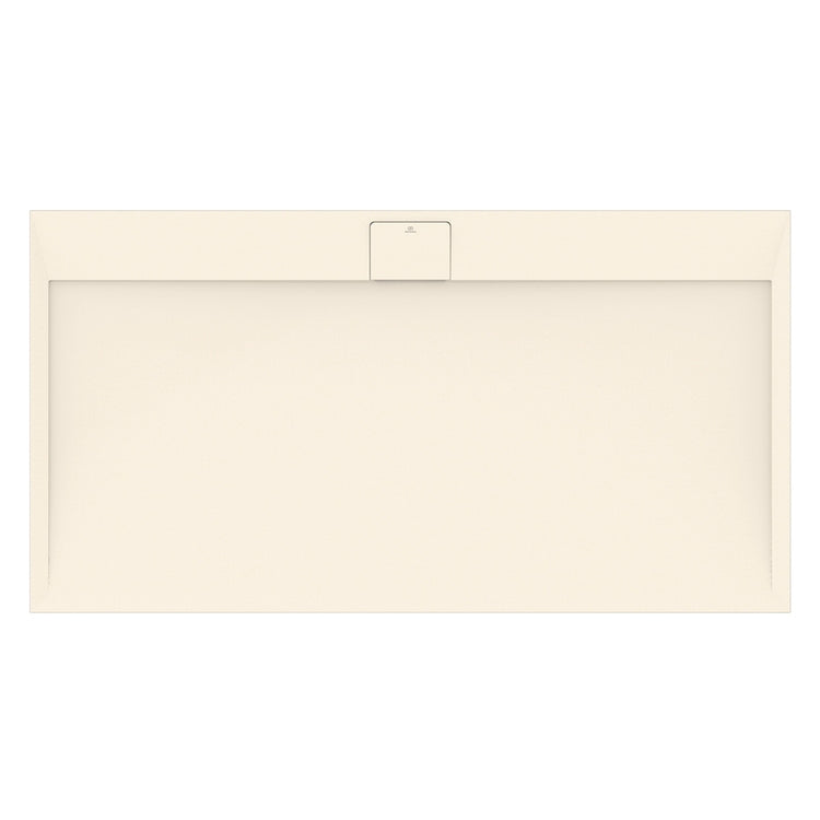 Ideal Standard Rechteckige Duschwanne L. 170 B.90 cm, rutschfest und mit verborgenem Ablauf an der langen Seite, aus IdealSolid+, Steineffekt, Farbe Sand, matte Oberfläche ULTRA FLAT S I.LIFE T5239FT