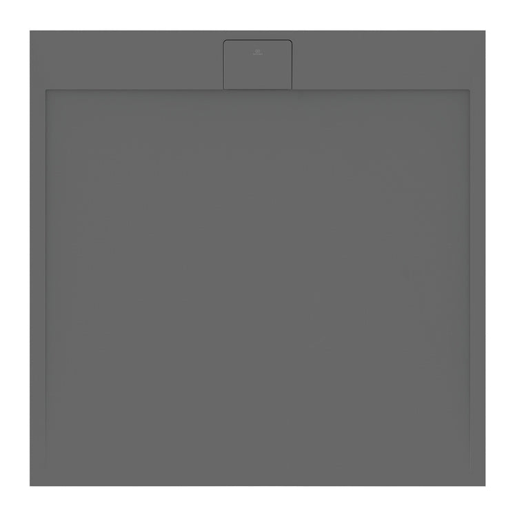 Ideal Standard Duschwanne quadratisch 90 cm, rutschfest und mit verdecktem Abfluss, aus IdealSolid+, Steinoptik, Farbe Zementgrau, matte Oberfläche ULTRA FLAT S I.LIFE T5227FS